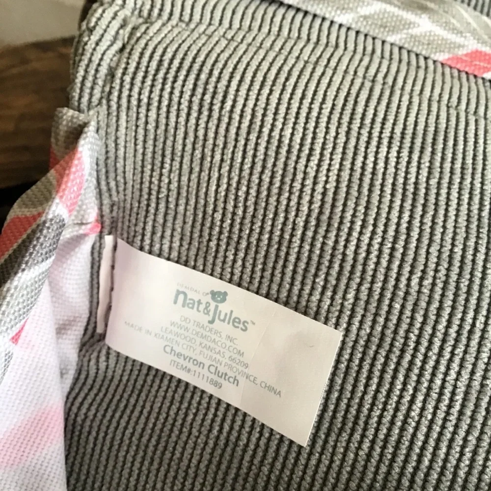 Lilly Bit Pink Chevron Makeup Diaper Clutch Bag